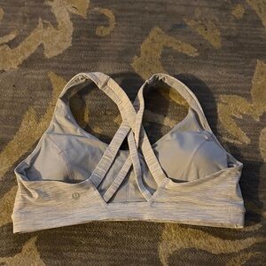 lululemon athletica Light Gray Strappy Crisscross Sports Bra